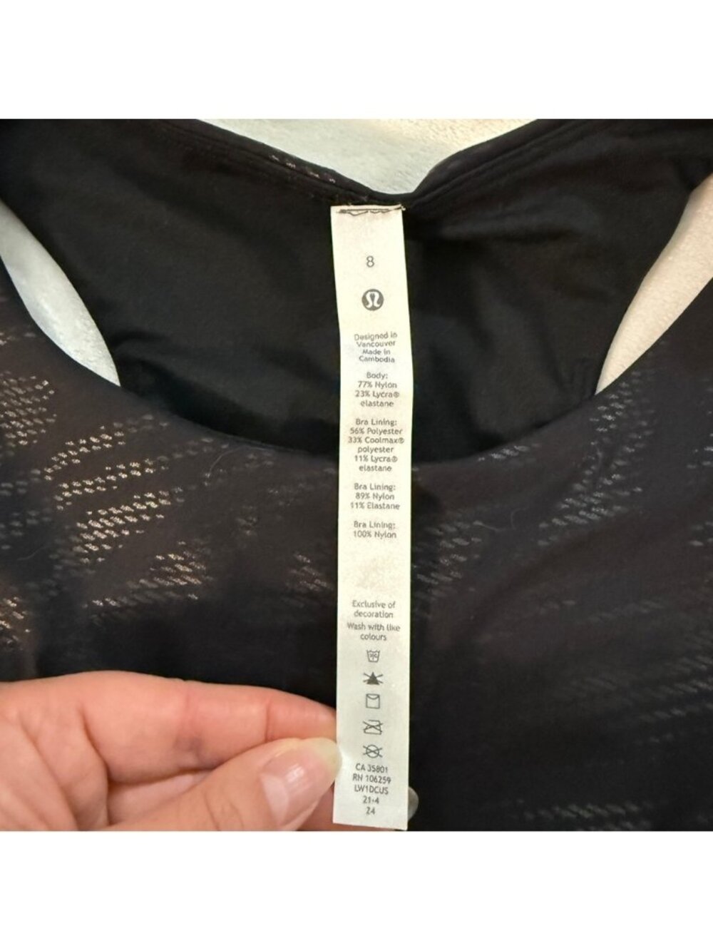 Lululemon Invigorate Training Tank Top in Shapeshifter Foil Black Size 8 - Picture 3 of 7